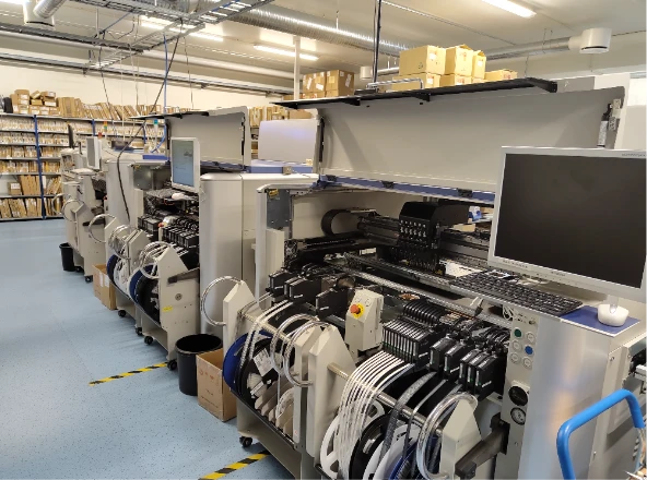The assembly line for the circuit boards of PoE-Sea in Lillehammer