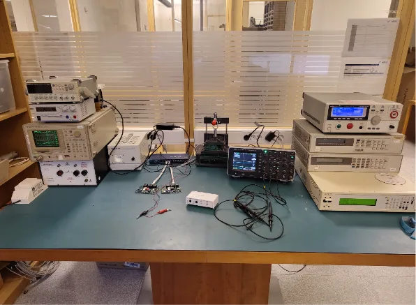 The test bench where each PoE-Sea product is checked before it is shipped